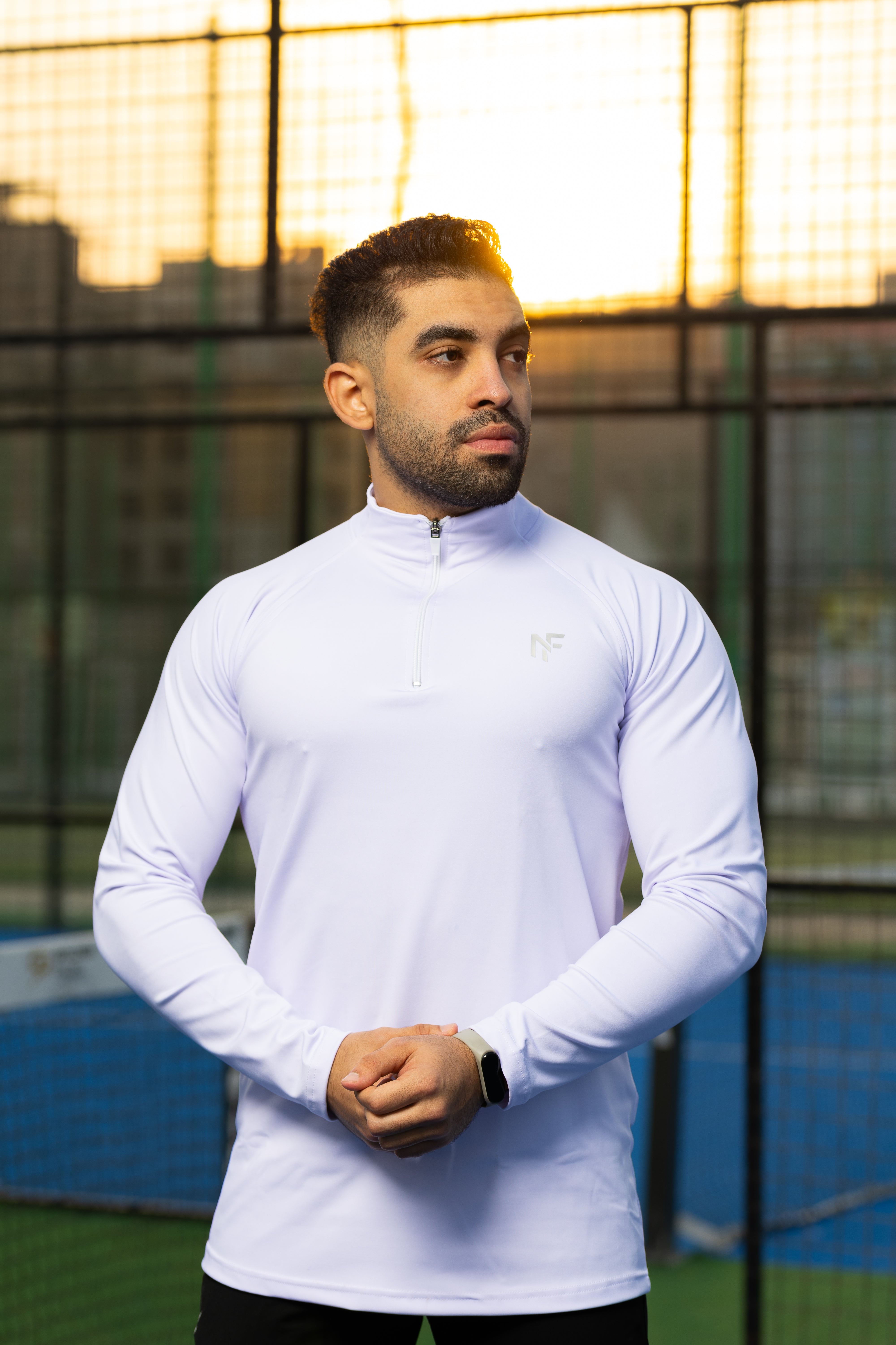 Negma Fit Performance Quarter-Zip Training Top – White