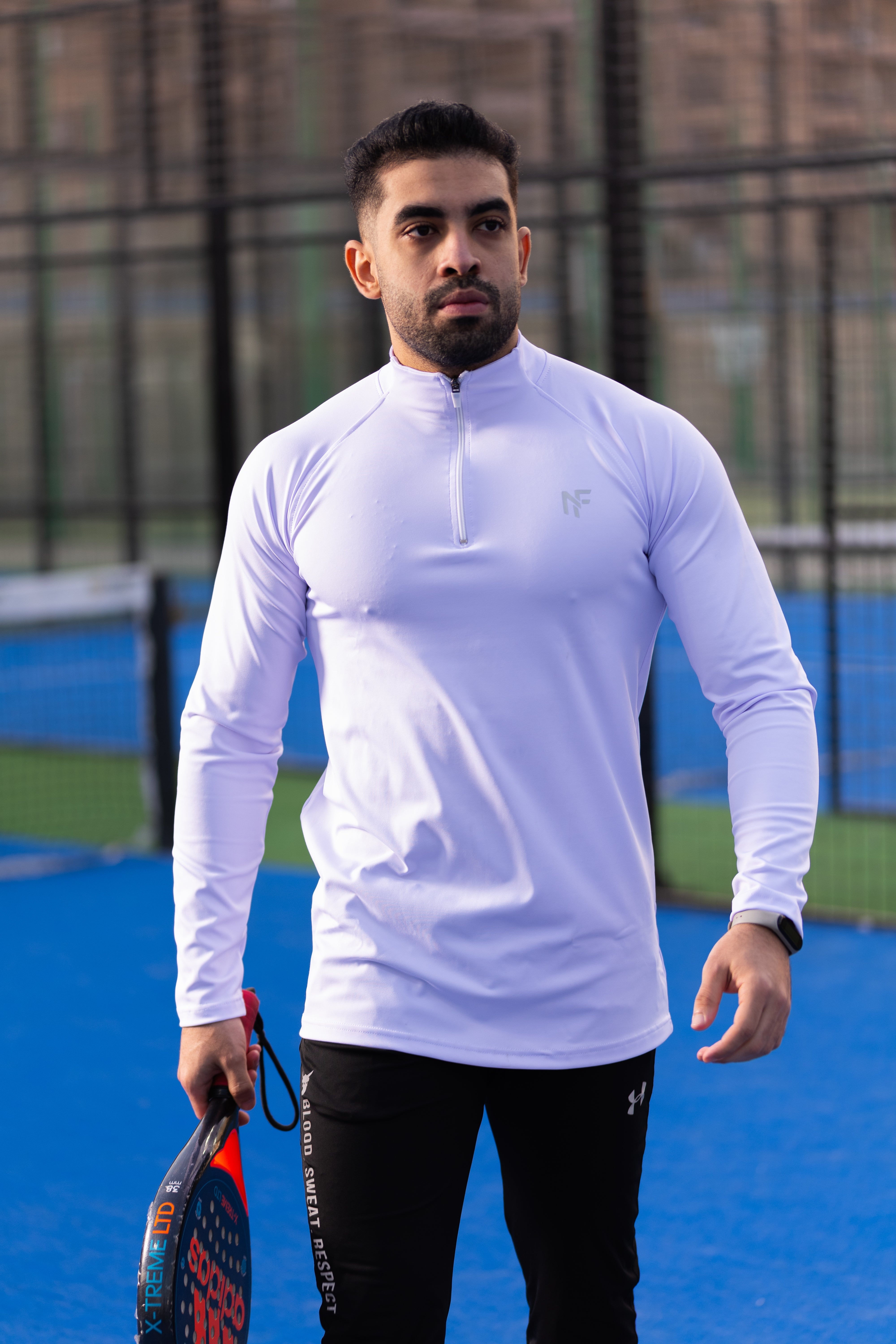 Negma Fit Performance Quarter-Zip Training Top – White