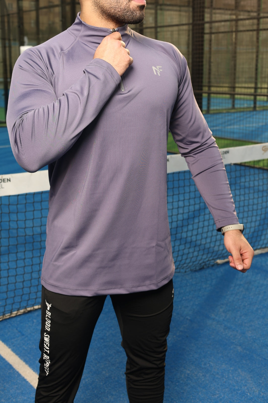 Negma Fit Performance Quarter-Zip Training Top – Dusty Purple