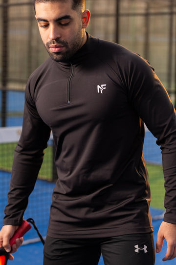 Negma Fit Performance Quarter-Zip Training Top – Black