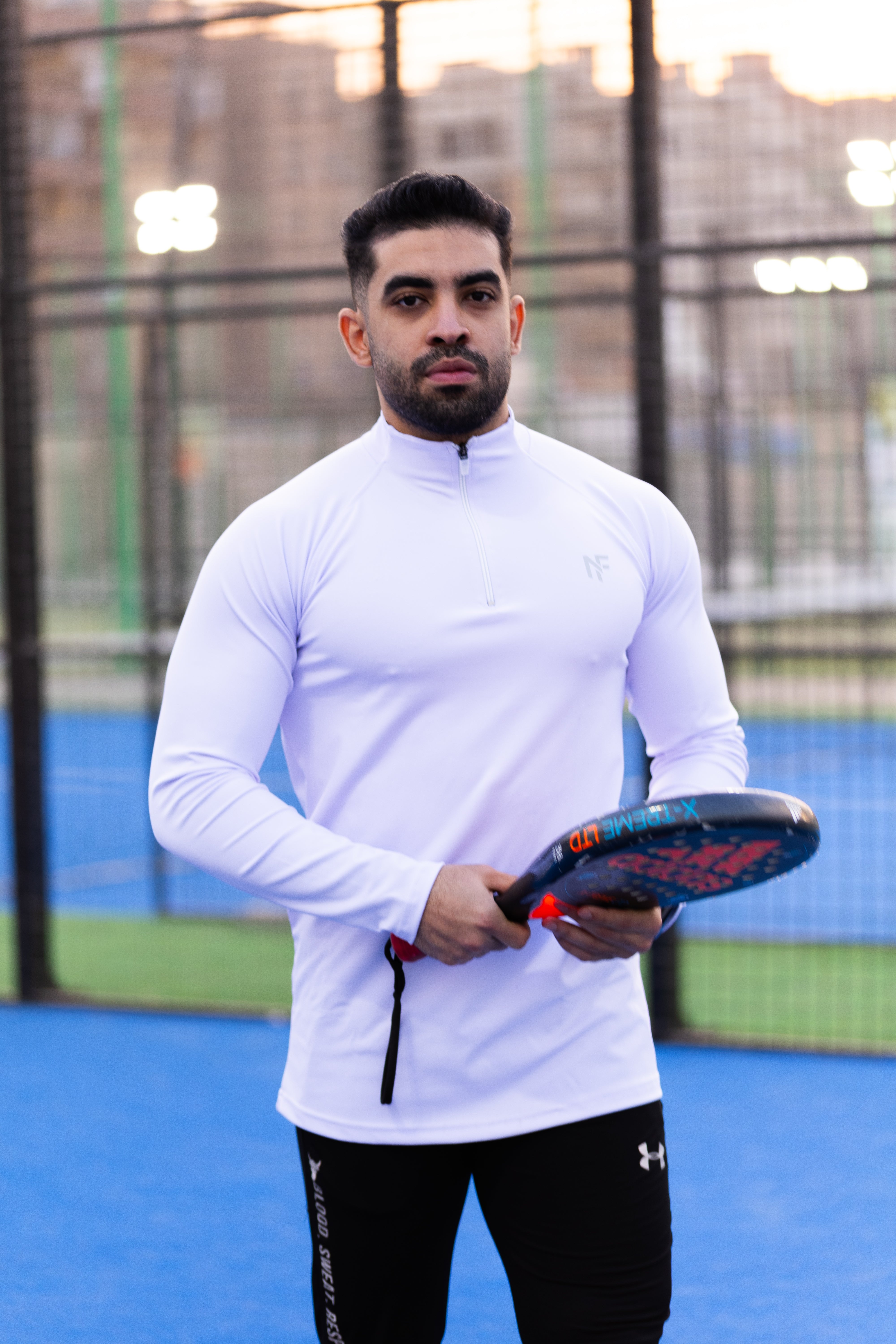 Negma Fit Performance Quarter-Zip Training Top – White