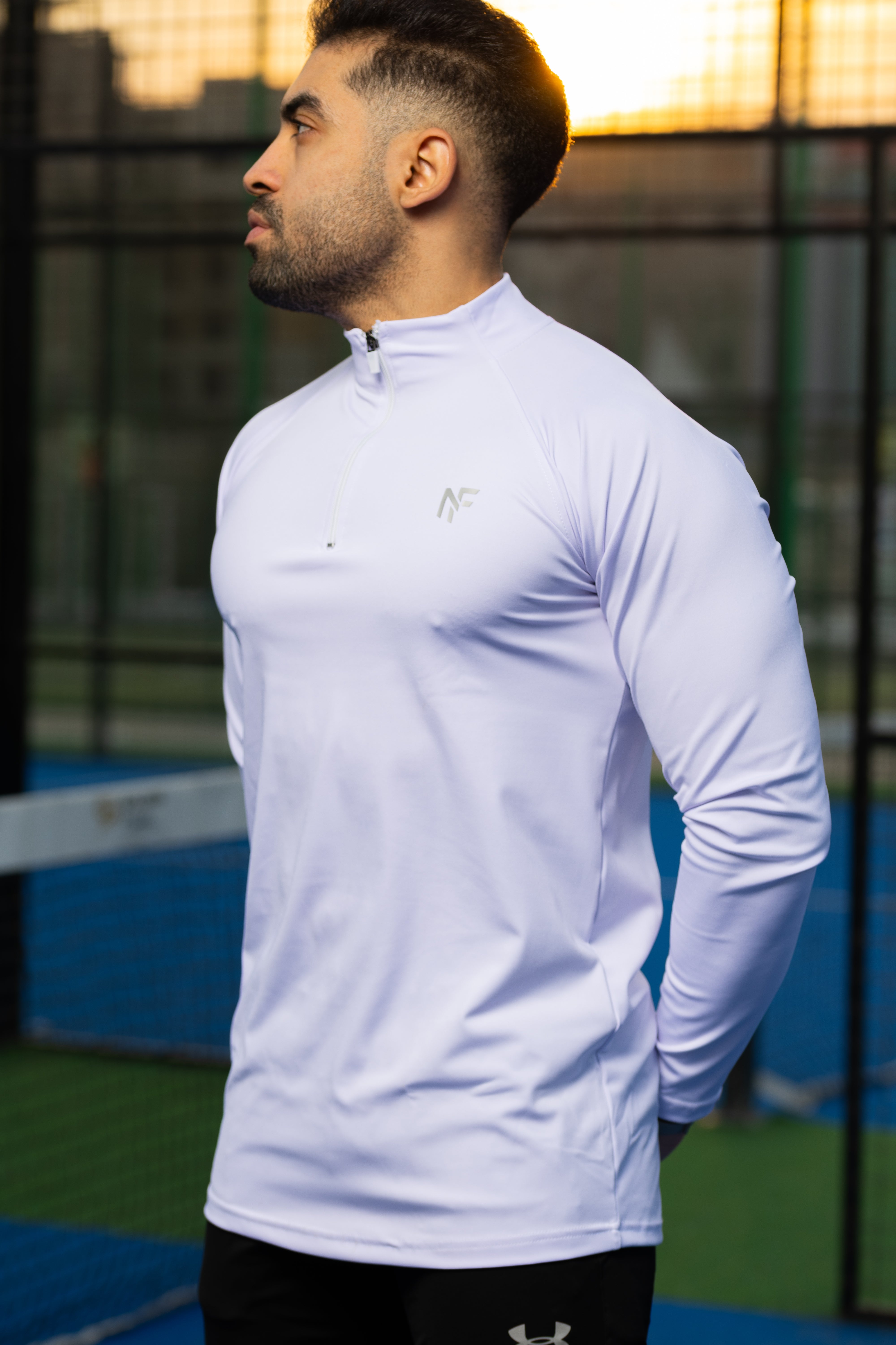 Negma Fit Performance Quarter-Zip Training Top – White