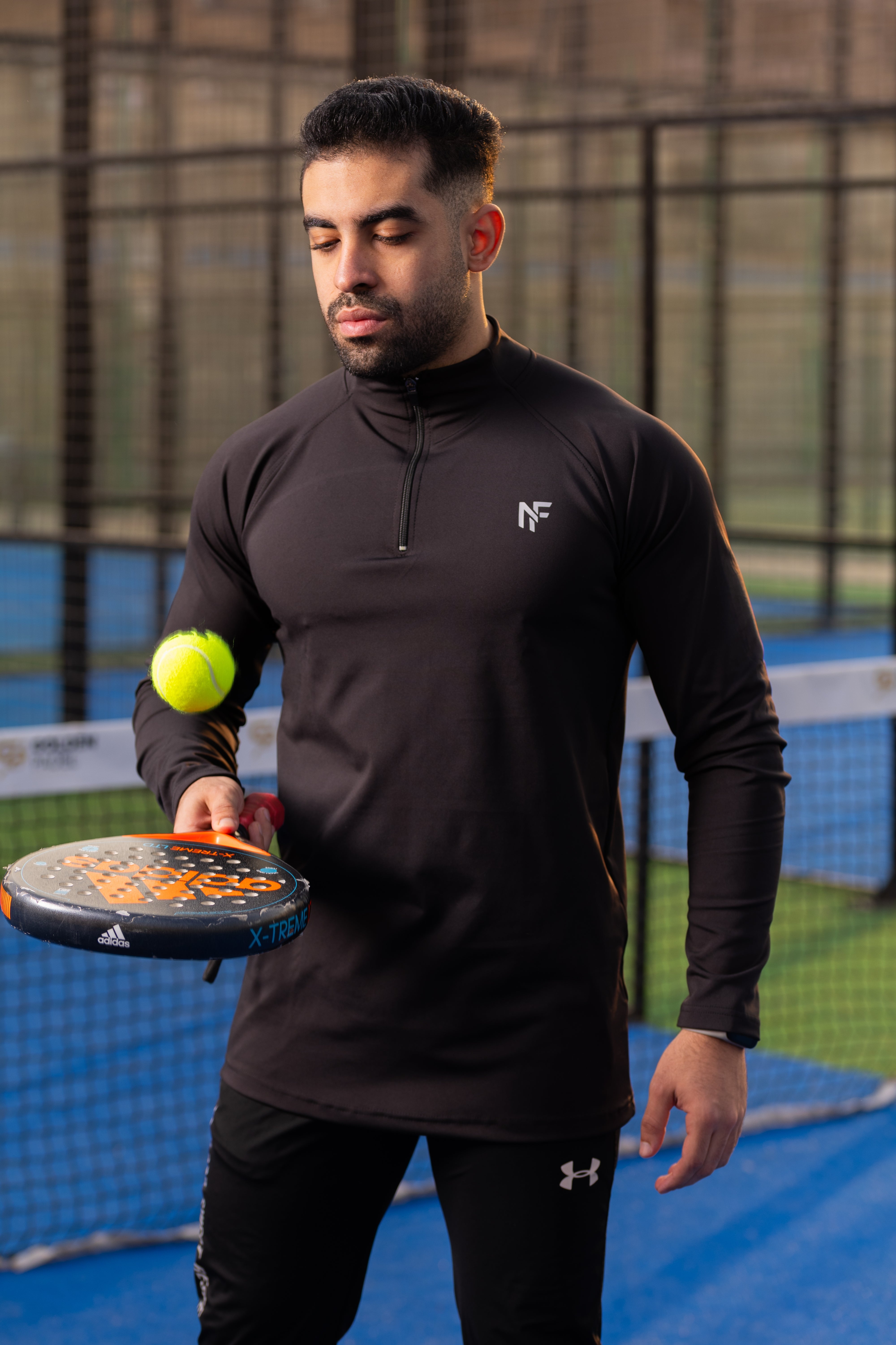 Negma Fit Performance Quarter-Zip Training Top – Black