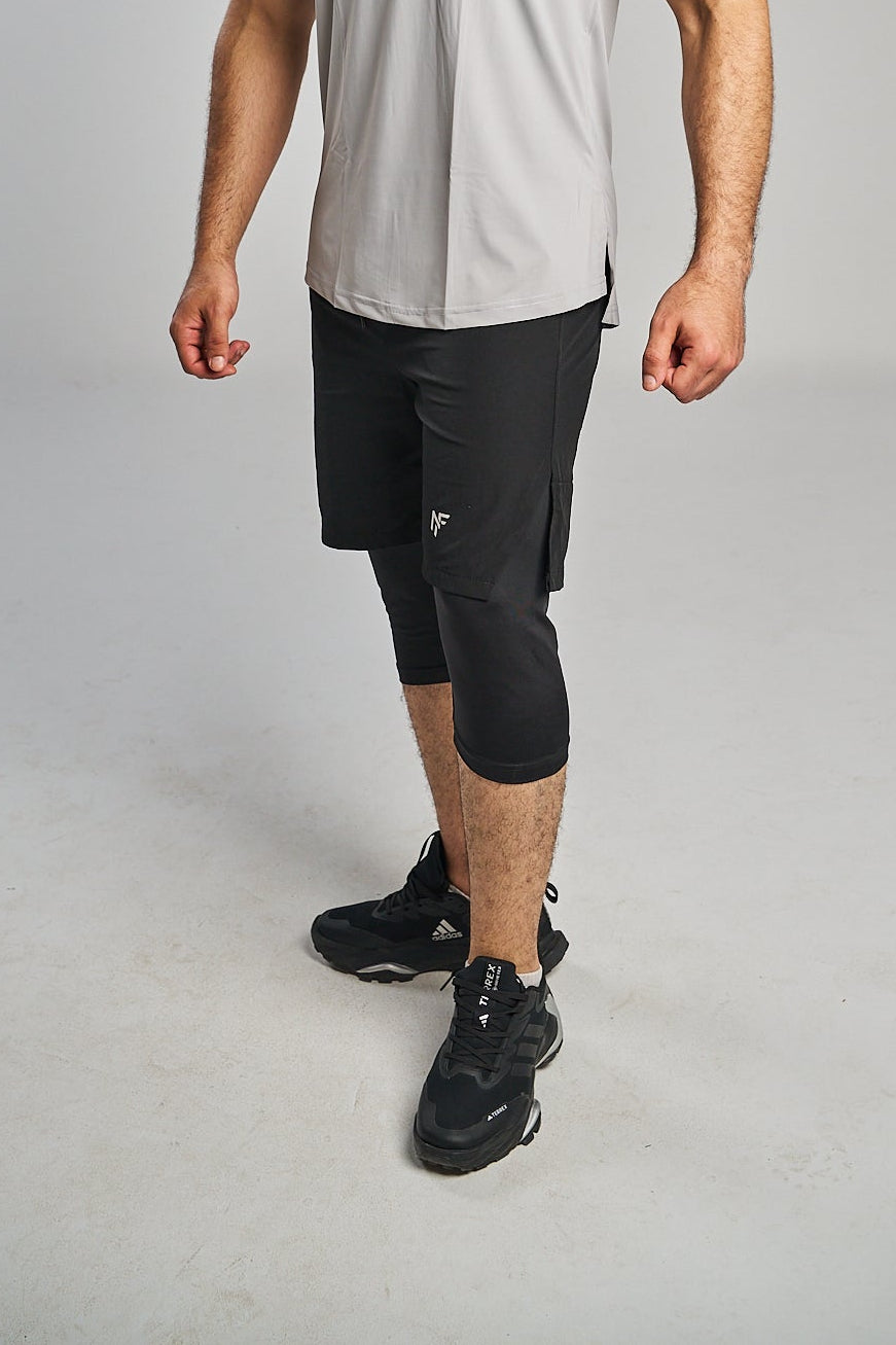 Men's 2-in-1 Performance Training Shorts – Black