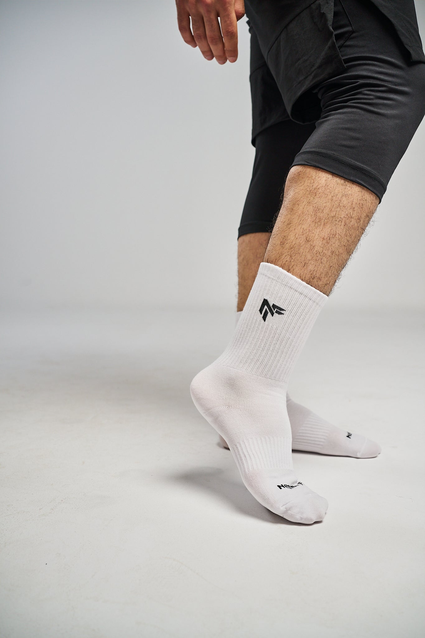 Cotton Sports Crew Socks – White