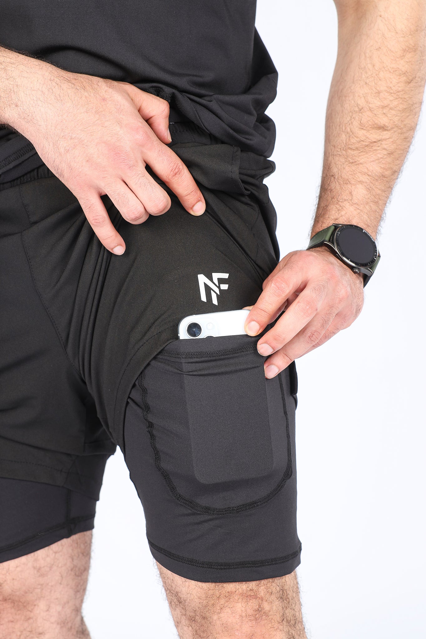Men's 2-in-1 Performance Training Shorts – Black