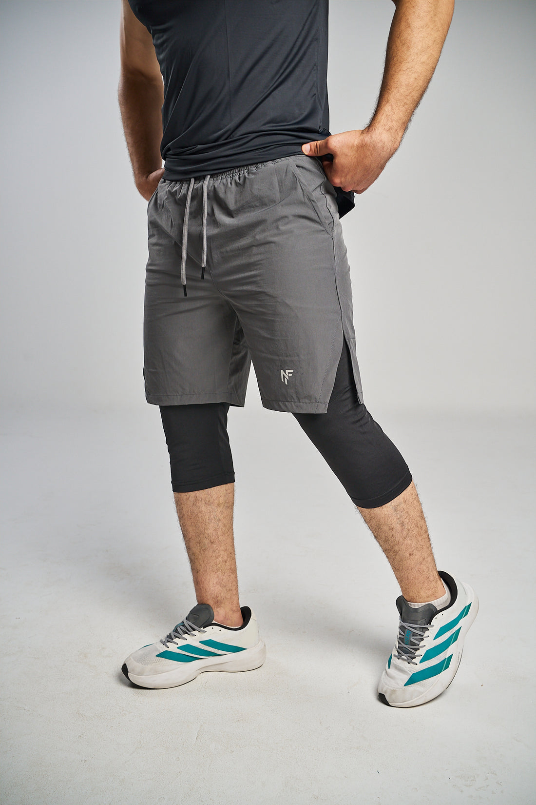Men's 2-in-1 Performance Training Shorts –  Grey