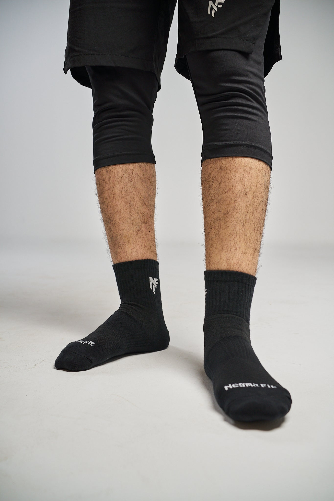 Cotton Sports Crew Socks – Black