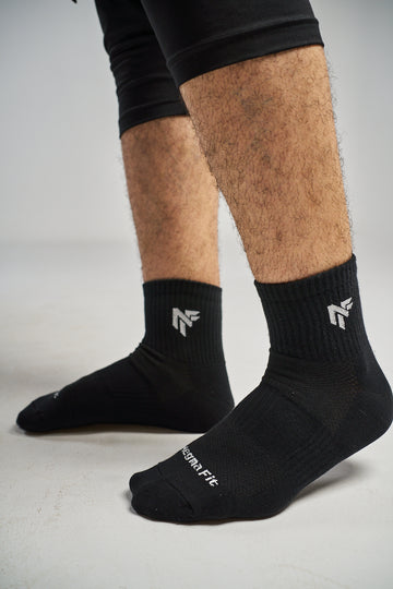 Cotton Sports Crew Socks – Black
