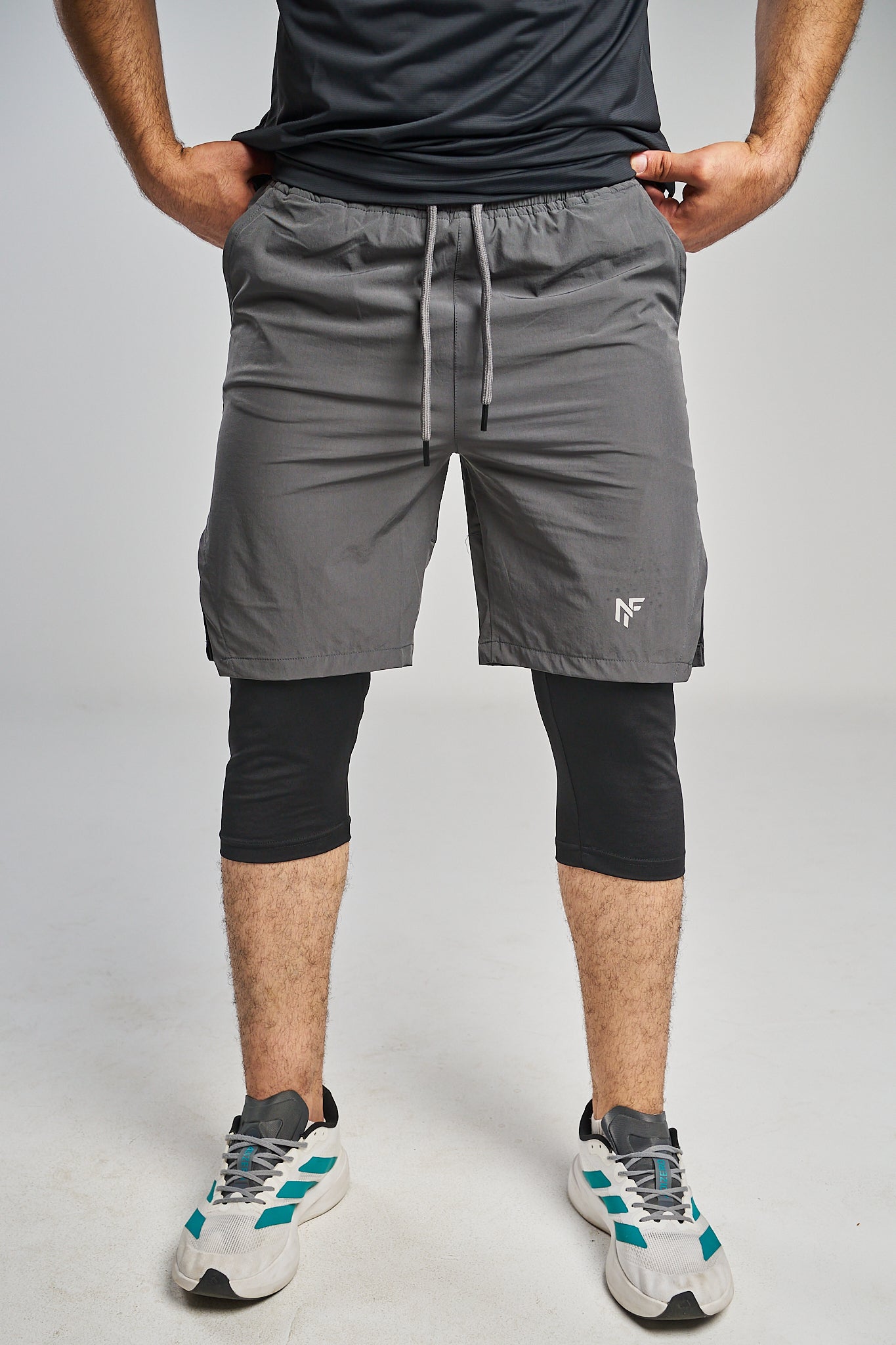 Men's 2-in-1 Performance Training Shorts –  Grey